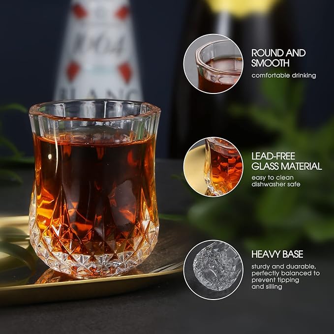 1.7 OZ Tequila Shot Glasses Heavy Base Shot Glass, Crystal Cordial Glasses (8)