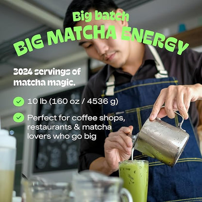 MATCHA DNA Certified Organic Matcha Green Tea Powder (160 oz BAG)