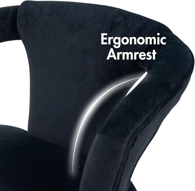 Dining Chairs Set of 2, Modern Velvet Kitchen Chairs, Fully Upholstered Side Chairs for Kitchen/Dining Room/Living Room/Restaurant, Black