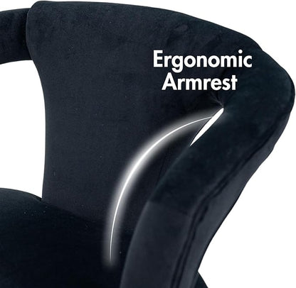 Dining Chairs Set of 2, Modern Velvet Kitchen Chairs, Fully Upholstered Side Chairs for Kitchen/Dining Room/Living Room/Restaurant, Black