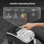 Load image into Gallery viewer, Crzoe Countertop Ice Maker Machine with Handle,26Lbs/24H,9 Cubes Ready in 6 Mins,Self-Cleaning Function with Ice Scoop and Basket for Home/Office(Deeply Black)