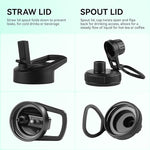 Load image into Gallery viewer, DOMICARE 32 oz Insulated Water Bottle Bulk, Vacuum Insulated Stainless Steel Sports Water Bottle with Straw Lid &amp; Spout Lid, Leakproof, Reusable - Travel, Camping, Bike, White (4 Pack)