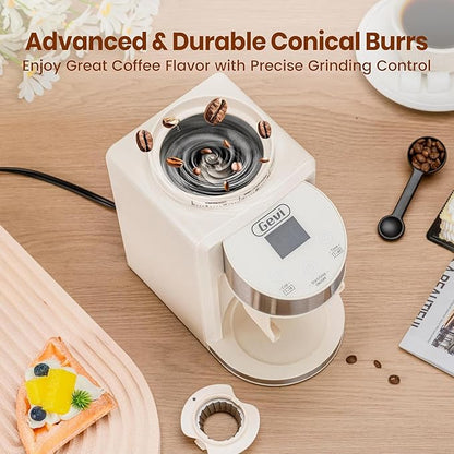 Gevi Espresso Machine 20 Bar with Grinder, Professional Espresso Maker with 35 Precise Grind Settings Burr Coffee Grinders Combos, Super-Automatic Espresso Machines, Gift for Coffee Lover