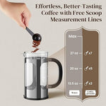 Load image into Gallery viewer, Veken French Press Coffee Maker 34oz 1 L, Heat Resistant Thickened Borosilicate Glass, No Plastic Touching Cafe, Stainless Steel Brewer, Cold Brew Cafetera Teapot for Kitchen Travel Camping, Silver
