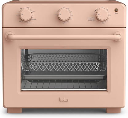 bella Air Fry Toaster Oven, 7 Preset Cooking Options, Dishwasher-Safe EverGood Coated Trays Included, 60-Minute Auto Shutoff w Audible Timer, Power Indicator Light, 1700 Watt, Blossom