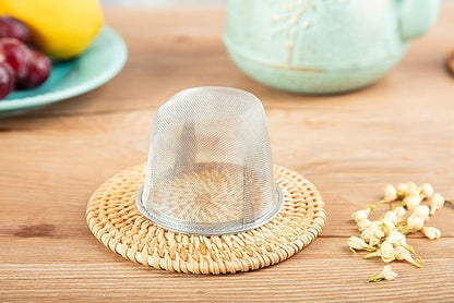 Toptier Tea Kettle for Stove Top, Cast Iron Teapot Stovetop Safe with Infusers for Loose Tea, 54 oz, Black