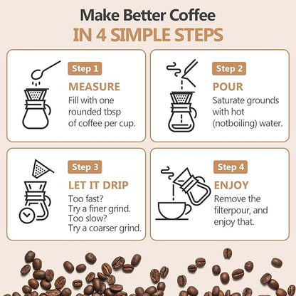 Pour Over Coffee Maker 27 OZ, 8 Cup Borosilicate Glass Drip Coffee Maker with Reusable Stainless Steel Filter and Cork Grip for Home Café 800 ML (Diamond Shape)