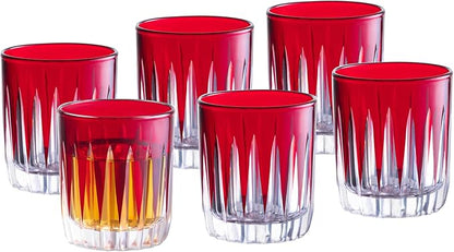 Barski - Colored Shot Glass - Ruby (Red) Liquor Glasses - Set of 6 Elegant Colored Shot Glassware - Use for Vodka, Tequila, Whiskey, Spirits & Liquors - Each Glass is 2.6 oz., Made in Europe