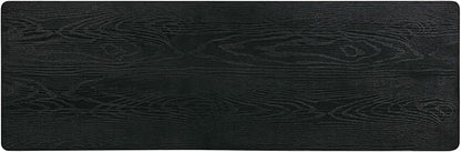 NTC Flow Modern Wooden Rectangle Console Table with Hidden Drawer – Waterproof & Heat Resistant, Burnt Black