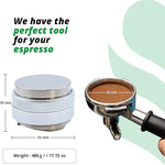 Load image into Gallery viewer, 53mm Espresso Tamper and Distributor - Dual-Head Coffee Leveler for 54mm Breville Portafilters | Adjustable Stainless Steel Espresso Machine Accessory