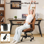 Load image into Gallery viewer, YFO Home Office Desk Chair Office Rubber Casters Ergonomic Computer Chair with Lumbar Support Adjustable Height Rolling Swivel Executive Task Armrests Chair， Brown Leather