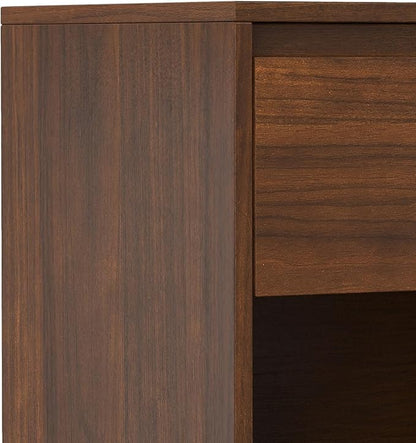 SIMPLIHOME Hunter 20 inch Wide Industrial Modern Nightstand in Walnut for the Living Room and Bedroom