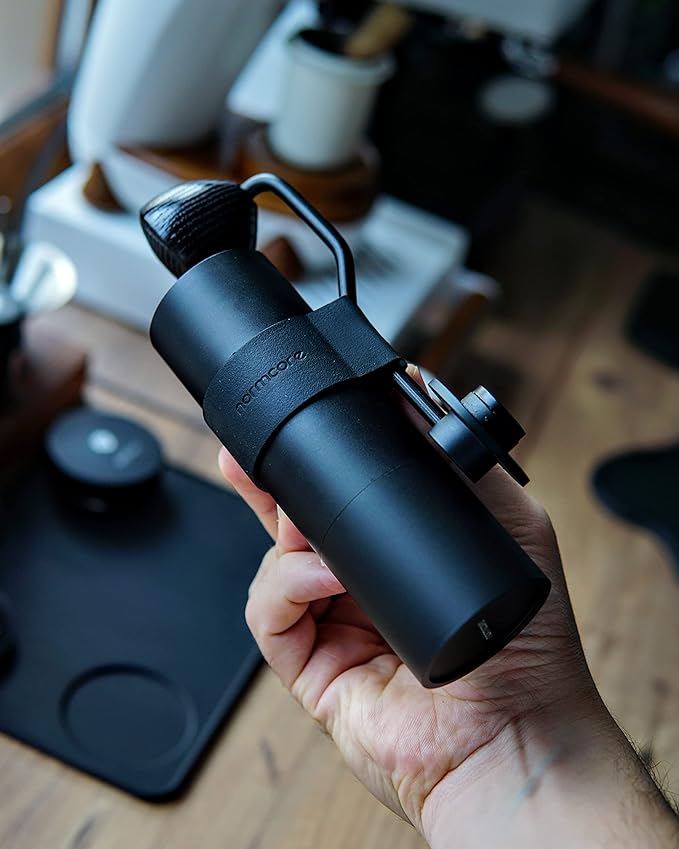 Normcore Manual Coffee Grinder V2-38mm Titanium Contemporary Conical Burr - Hand Grinder - Adjustable Settings - For Espresso, Pour over, French Press