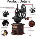 Load image into Gallery viewer, Coffee Grinder,Wooden Coffee Bean Grinder Manual Coffee Grinder Roller, Antique Coffee Mill with Cast Iron Hand Crank for Making Mesh Coffee, Decoration, Best Gift (Brown (six deformation base))