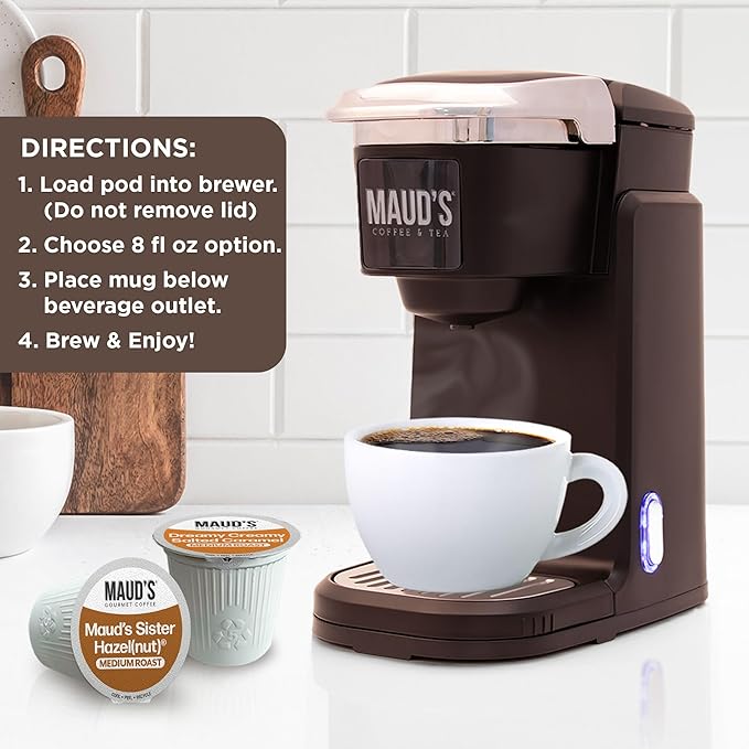 Maud's Salted Caramel, Sweet Hazelnut & Cinnamon Roll Flavored Pods Bundle, 54 ct, Medium Roast Flavored Coffee in Recyclable Single Serve Pods – 100% Arabica Coffee, Compatible with Keurig K Cups Maker