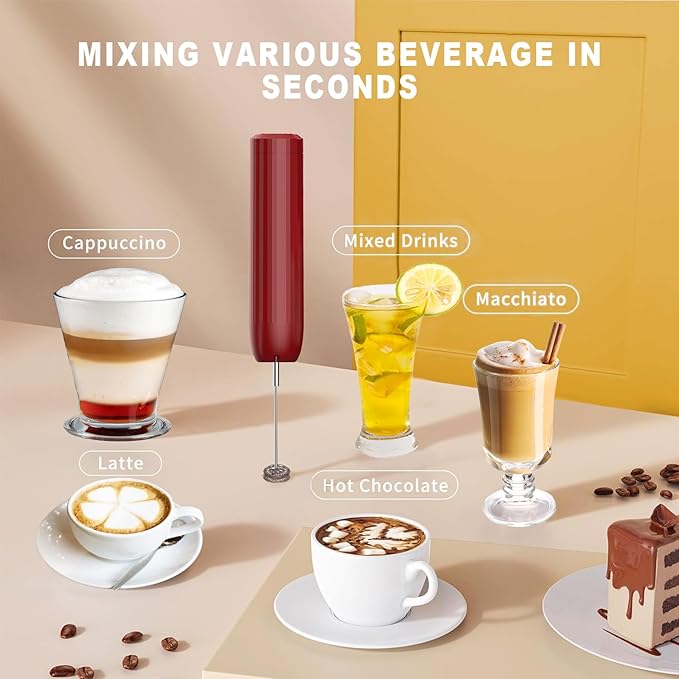 4-in-1 Electric Hand Mixer, Electric Whisk, Mini Onion Chopper 10Oz, Small Cordless Hand Blender, Milk Frother Wand for Coffee, Matcha, 4 Speed Rechargeable Food Processor for Baby Food Maker