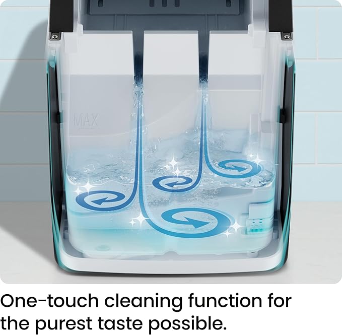 Iceman Pebble Ice Machine, Countertop Nugget Ice Maker Produces Chewable Pellet Ice in 20 Minutes, Makes 33lbs/Day, with One-Touch Cleaning Function and Ice Scoop/Basket Included – Stainless Steel