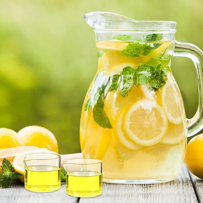 Leinuosen 4 Pcs Small Glass Creamer Pitcher Set Transparent Mini Poured Glass Tea Pitcher, Milk and Coffee Serving Jugs for Tea Milk Coffee (No Handle Style)