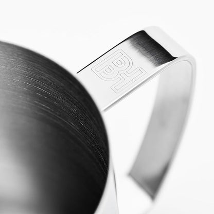 Milk Pitcher – 600ml Polished Stainless Steel, Precision Spout & Handle Alignment, Internal Measurement Markings, Premium 304 Stainless Steel Milk Steaming Pitcher for Latte Art