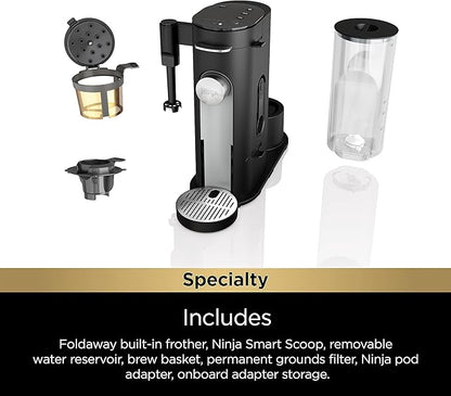 Ninja | Coffee Maker | Single Serve |Brew with Coffee Pods & Grounds| Compatible with K-Cup Coffee Pods | 4 Brew Styles, up to 24oz Cup Sizes & 56oz Removable Reservoir | Black | PB051
