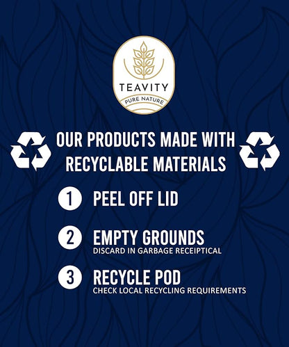 Organic Tea Pods Variety Pack - Assorted Sampler Pack Compatible for Keurig Brewer and Coffee Maker - Earl Grey, English Breakfast, Chai, Chamomile - Herbal Tea Pod for K Cup Keurig Brewing -15 count (Pack of 1) by Teavity