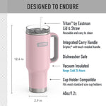 Load image into Gallery viewer, THERMOS Stainless Steel Cup Holder Mug - 40 Ounce, Sunset Pink - Insulated Tumbler with Lid and Straw, Plus Leak-Resistant Slide Lock