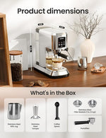 Load image into Gallery viewer, topzee Espresso Machine 20 Bar, Compact Coffee Maker with Milk Frother &amp; Cold Brew Function, 52oz Removable Water Tank, Stainless Steel Cappuccino, Latte Maker, Silver