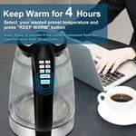 Load image into Gallery viewer, 1500W Electric Kettle with Temperature Control - 6-Temp Presets for Tea/Coffee, Double Wall Cool-Touch, 4H Keep Warm, 1.7L Borosilicate Glass &amp; BPA-Free, Fast Boil for Home/Office