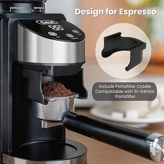 Gevi Coffee Grinder Electric,Coffee Bean Grinder with 35 Grind Settings for Espresso,Drip,French Press,Burr Coffee Grinder for Home Use,Anti-static Design,Black