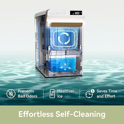 Gevi Nugget Ice Maker Countertop 40lbs/24H, Pebble Ice Machine with Programmable Timer,Self-CleaningChewable Pellet Ice for Home, Kitchen,Office,Gift