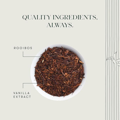 Luxmi Estates - Rooibos Vanilla - Organic Rooibos Tea with Natural Vanilla Extract - Loose Leaf - 100g (50 Cups)| Limited Fall Tea, Calming and Relaxing