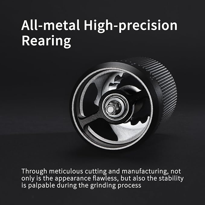 Manual Coffee Grinder by Suvykep — 7 Star Coffee Grinder Manual with 25g Capacity, CNC Stainless Steel Espresso Grinder with 55 Grind Settings — For Espresso, French Press, Pour Over (Grey)