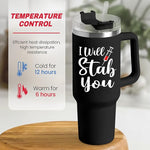 Load image into Gallery viewer, SANDJEST Nurse Gifts I Will Stab You Tumbler with Handle 40oz Stainless Steel Insulated Coffee Cup Funny Nurse Week Present, Nursing School Graduation, Appreciation Gifts for RN Nurses