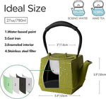 Load image into Gallery viewer, Cast iron Teapot, Tea Kettle for Stovetop Safe with Stainless Steel Infuser,Japanese Hand-made Square Tea Pot Coated with Enameled Interior for 27oz,780ml Green