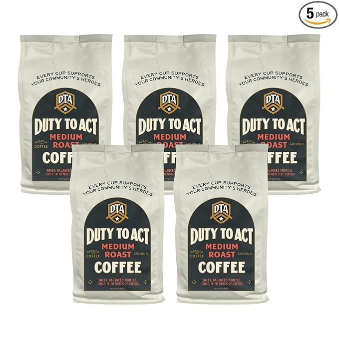 Duty to Act Medium Roast Ground Coffee, 2 lbs (Pack of 5)