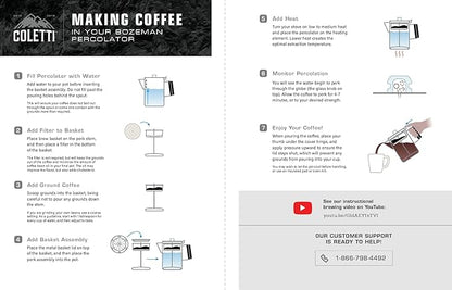 COLETTI Percolator Coffee Filters — Disc Coffee Filters For Percolators – For Bozeman, Butte, & Scoutmaster Camping Coffee Makers – Perfectly Tasteless, Mesh Filter [100 pack, Natural, 3.75”]