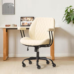 Load image into Gallery viewer, YFO Home Office Desk Chair Office Rubber Casters Ergonomic Computer Chair with Lumbar Support Adjustable Height Rolling Swivel Executive Task Armrests Chair， Cream Leather