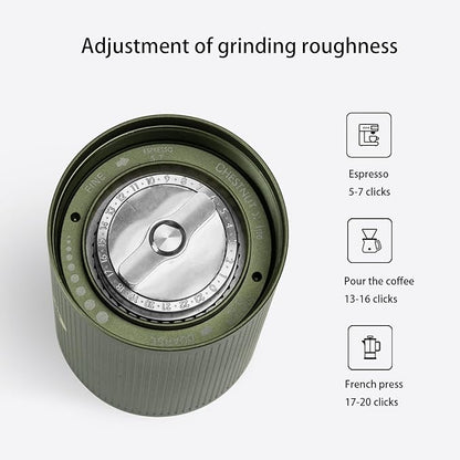 TIMEMORE Manual Coffee Grinder Chestnut Xlite Capacity 30g Household Hand Coffee Grinder High-precision External Adjustment Scale for Travel/Camping - Green