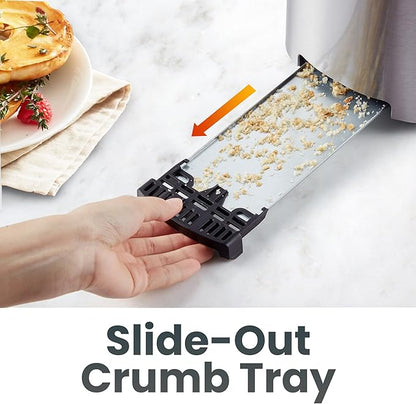 Elite Gourmet ECT4123 Long Slot 4 Slice Toaster, Extra Wide 1.5" and 5.1" Deep Slots, Bagel, Defrost & Cancel Functions, 6 Toast Shade Settings, Fits Bagels, Waffles, Artisan Breads, Stainless Steel