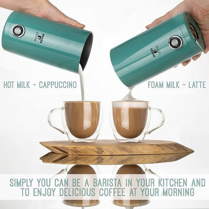 Moss & Stone Electric Milk Frother - Latte Art Steamer, Electric Cappuccino Machine And Milk Warmer, Hot Foam Maker and Milk Warmer for Latte, Cappuccinos, Macchiato, Hot Chocolate Milk