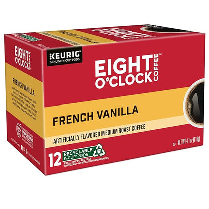 Eight O'Clock Coffee French Vanilla, Keurig Single Serve K-Cup Pods, Light Roast, 72 Count