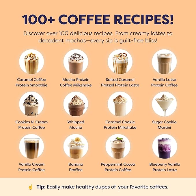 Salted Caramel Protein Iced Coffee - Premium Whey Protein & Instant Iced Coffees - 100% Natural Cold Brew Coffee - Zero Artificial Flavors & Sweeteners, 80 mg Caffeine, 0g of Sugar, 20 Servings