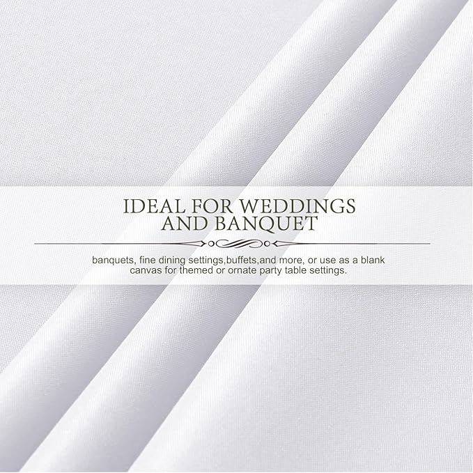 10 Pack Tablecloth Party, 60 x 102 Inch Polyester Rectangle Table Cloth, Wrinkle Resistant Washable Table Cover for Dining Table, Buffet Parties and Camping