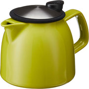 FORLIFE Bell Ceramic Teapot with Basket Infuser, 26-Ounce/770ml, Lime