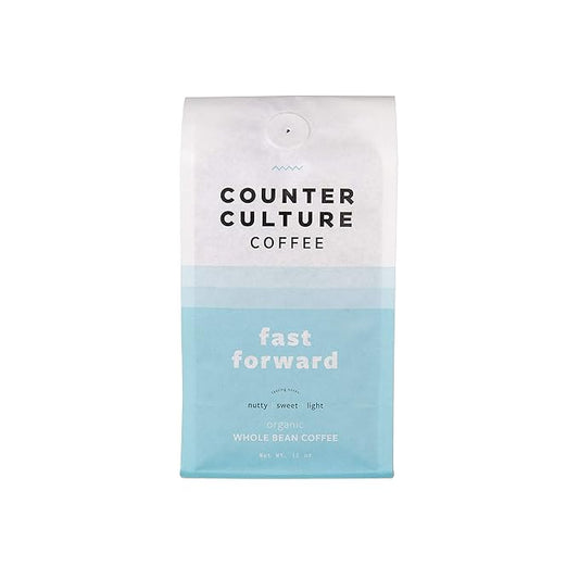 Counter Culture Coffee Fast Forward - Light Roast, Organic, Sustainably Farmed, Kosher, Whole Bean Coffee, 12 oz (1 Bag)
