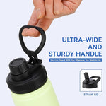 Load image into Gallery viewer, DOMICARE 16 oz Water Bottle Stainless Steel Double Wall Vacuum Insulated Water Bottle with Straw lids &amp; Spout Lid, Leakproof