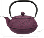 Load image into Gallery viewer, 30 oz Cast Iron Teapot Enamel Lining W/Metal Infuser Tea Kettle, Purple
