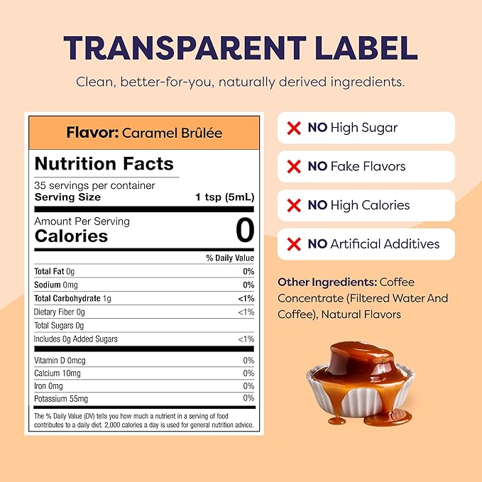 Coffee Concentrate - Limited Release Flavors - Cold Brew Coffee, Perfect for Hot or Iced Instant Coffees, Hot Drinks, Cold Brew Concentrate, 35 Servings - Caramel Brulee