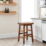 Load image into Gallery viewer, Alaterre Furniture Durango 26-Inch Tall Industrial Wood Counter-Height Stool Bar Stool, Kitchen, Seating, Vintage-Style Saddle Seat, Comfort, Rustic Industrial, Light or Dark Tone Lacquer Finish