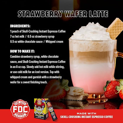 Fire Department Coffee - Skull Crushing Instant Espresso Coffee - Instant Coffee Packets Single Serve - Gives Back to Firefighters - Veteran Owned - Enjoy Hot or Cold (Pack of 60)